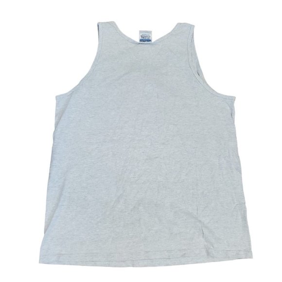 Vintage 90s Canoe Gray Graphic Tank Top Swoosh Large Huzzah Valley Resort - Picture 5 of 9